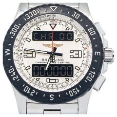 Breitling Airwolf Raven A78364 SS Cream Index Dial Quartz Men's Watch 44mm