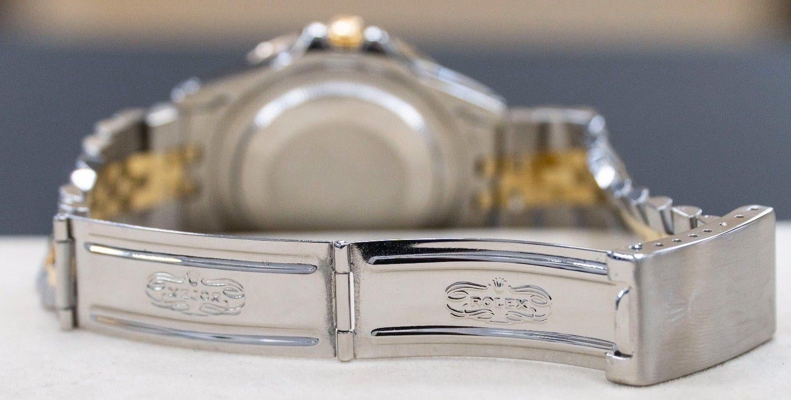 Men's 1980 Rolex GMT Master 16753 18 Karat Yellow Gold and Stainless Steel Black Dial