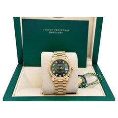 Rolex Datejust President Midsize 278278 Green Diamond Dial 31mm 18k Yellow Gold