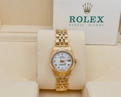 Rolex Ladies Datejust 6916 26mm White Roman Dial 18K Yellow Gold Box Paper