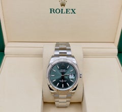 2026 Rolex Datejust 41 126334 Mint Green Dial 18k White Gold Steel Box Paper