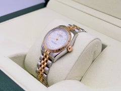 Rolex Lady Datejust 179173 White Roman Dial 18k Yellow Gold Steel Box Paper