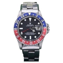 Rolex GMT Master Pepsi 1675 Matte Black Dial Red Blue Bezel Steel Box Paper