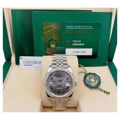 2024 Rolex Datejust 41 126334 Slate Wimbledon Dial 18K Gold Steel Box Paper