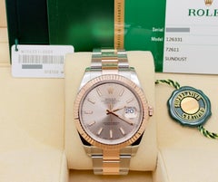 Rolex Datejust 41 126331 Sundust Dial 18K Rose Gold Stainless Steel Box Paper