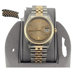 Vintage Rolex Datejust 1601 36mm Bronze Dial Pie Pan 18k Gold Stainless Steel