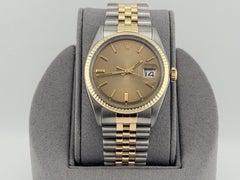 Vintage Rolex Datejust 1601 36mm Bronze Dial Pie Pan 18k Gold Stainless Steel