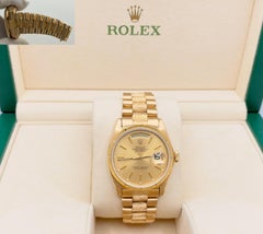 Rolex President Day Date 18078 36mm Bark Finish Champagne Dial 18k Yellow Gold