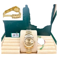 2005 Rolex Day Date President 118208 Champagne Roman Dial 18K Gold Box Paper
