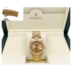 Rolex Day Date President 18038 36mm Champagne Arabic Dial 18k Yellow Gold Box