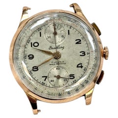 Vintage Breitling Chronograph 171 18k Rose Gold 35mm 17 Jewels Venus 170