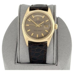 Vintage Rolex Day Date 1803 36mm Grey Wide Boy Dial 18k Yellow Gold