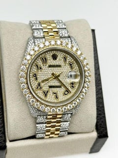 Rolex Datejust 116233 Iced Out Diamond Watch 18K Yellow Gold Stainless Steel