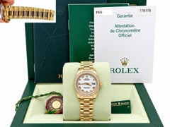 Rolex Lady President 179178 Factory Diamond Bezel White Dial 18k Gold Box Paper