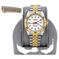 Rolex Datejust Turn O Graph 116263 36mm White Dial 18k Yellow Gold Steel