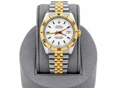 Rolex Datejust Turn O Graph 116263 36mm White Dial 18k Yellow Gold Steel
