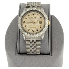 Rolex Datejust 16013 36mm Iced Out Diamond Case Bezel Band and Dial Steel
