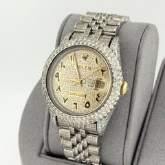Rolex Datejust 16013 36mm Iced Out Diamond Case Bezel Band and Dial Steel