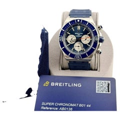 Breitling Super Chronomat B01 AB0136 44mm Blue Dial Stainless Steel Box Paper