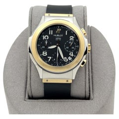 Hublot MDM Geneve Chronograph 1810.2 40mm Black Dial 18k Yellow Gold Steel