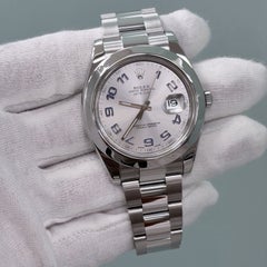 Rolex Datejust II 116300 41 mm, quadrante argento-blu con numeri arabi, cassa in acciaio