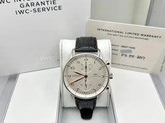 IWC Portuguese Portugieser Chronograph IW371445 41mm Stainless Steel Box Paper