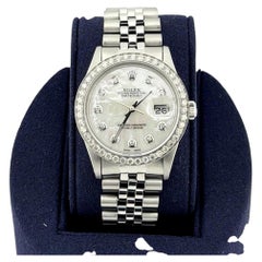 Rolex Datejust 16014 36mm Mother of Pearl Diamond Dial Diamond Bezel Steel