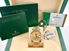 Rolex President Day Date 228238 40mm Baguette Diamond Dial 18K Gold Box Papers