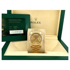 2025 Rolex Day Date President 228238 40mm Factory Baguette Diamond Dial 18k Gold
