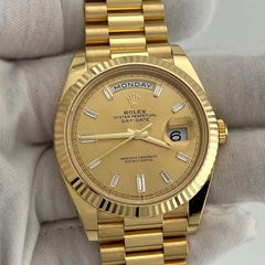 2025 Rolex Day Date President 228238 40mm Factory Baguette Diamond Dial 18k Gold