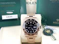 2025 Rolex GMT Master II Root Beer 126715CHNR 40mm 18k Rose Gold Box Paper