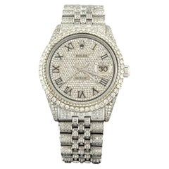 Rolex Datejust 1601 36mm Iced Out Diamond Encrusted Watch Stainless Steel