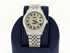 Rolex Datejust 1601 36mm Iced Out Diamond Encrusted Watch Stainless Steel