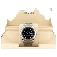 Rolex Datejust II 116334 41 mm, quadrante nero, oro bianco 18 carati, acciaio inossidabile, confezione