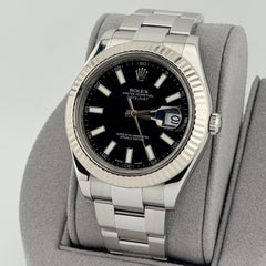 Rolex Datejust II 116334 41 mm, quadrante nero, oro bianco 18 carati, acciaio inossidabile, confezione