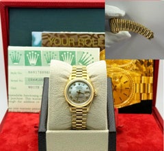 Rolex Ladies Datejust President 69178 Factory Mother of Pearl MOP Dial 18K Gold