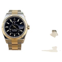 Rolex Sky-Dweller 326933, 42 mm, schwarzes Zifferblatt, 18 Karat Gelbgold, Edelstahl, Originalverpackung, Papiere