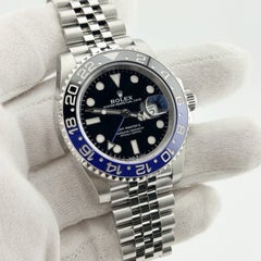 Rolex GMT Master II Batgirl 126710BLNR Black Blue Bezel Steel Jubilee Box Paper