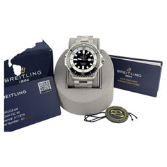 Breitling Superocean Automatic A17378 46mm Black Dial Stainless Steel Box Paper