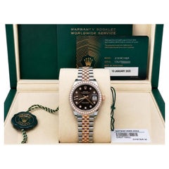 2025 Rolex Lady Datejust 279381RBR Chocolate Star Diamond Dial 18k Gold Steel