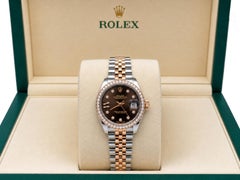 2025 Rolex Lady Datejust 279381RBR Chocolate Star Diamond Dial 18k Gold Steel