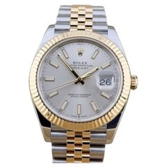 2022 Rolex Datejust 41 126333 41mm Silver Dial 18k Gold Steel Jubilee Box Paper