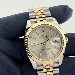 2022 Rolex Datejust 41 126333 41mm Silver Dial 18k Gold Steel Jubilee Box Paper