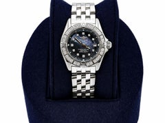 Breitling Callistino A72345 Blue Mother of Pearl Diamond Dial Steel Box Paper