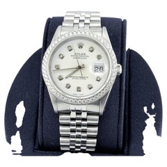 Rolex Datejust 16234 36mm White Diamond Dial Diamond Bezel Steel Jubilee