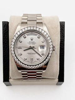 Rolex Day Date II President 218349 41mm Diamond Dial Bezel 18K White Gold