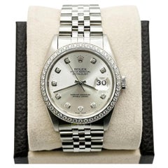 Rolex Datejust 16014 Silver Diamond Dial and Bezel Stainless Steel Jubilee Band