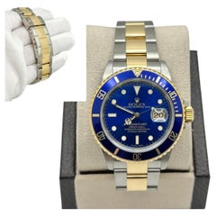 Rolex Submariner Blue 16613 40 mm 18 Karat Gelbgold und Edelstahl 2000