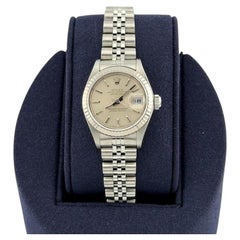 Rolex Ladies Datejust 69174 26mm Silver Dial 18k White Gold Stainless Steel
