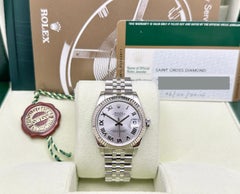 Rolex Datejust Midsize 178274 31mm Rhodium Roman Dial 18K Gold Steel Box Paper
